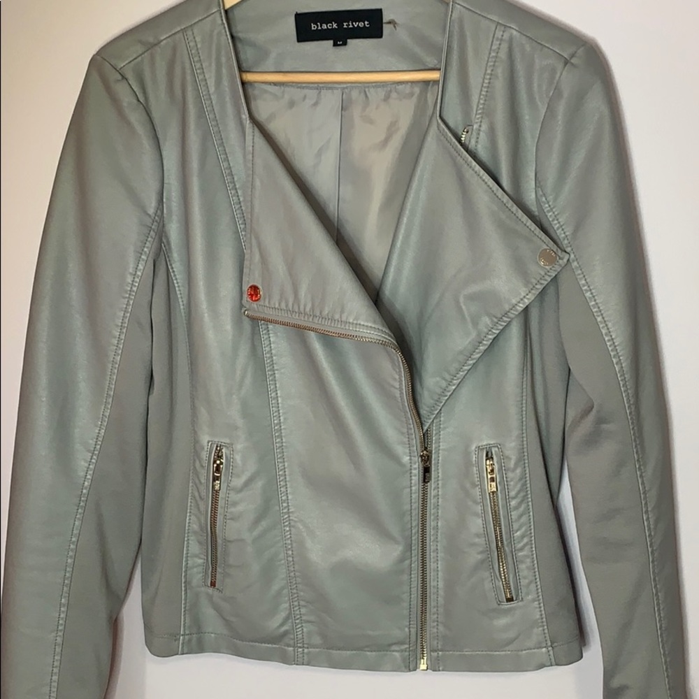 Grey Leather Jacket